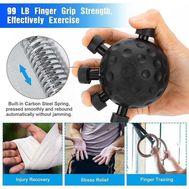 Finger Exerciser & Hand Strengthener | Heavy Resistance Grip Ball for Men & Women | Finger & Forearm Strength Trainer for Workout, Rehab, Stress Relief